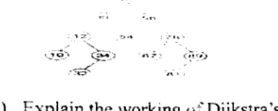 Printed binary search tree figure below Q5(b); scan is too blurred to read node values, edges and labels. Required to derive traversals.